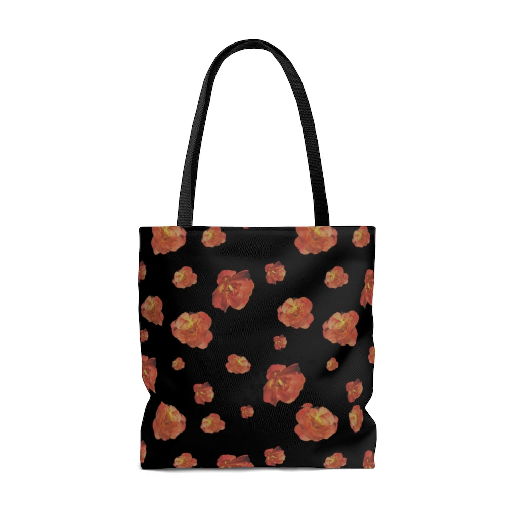 Roses on black Tote Bag