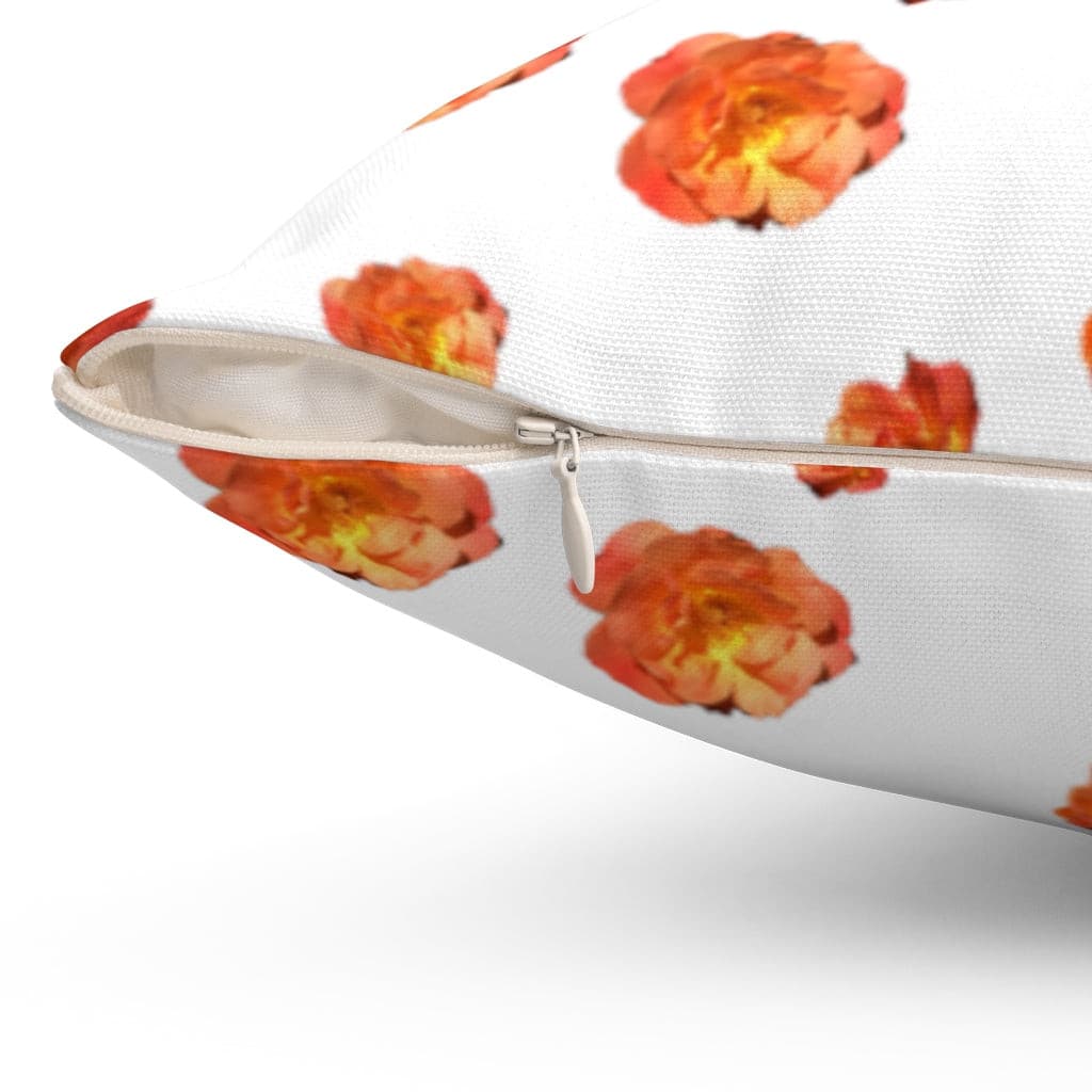 Roses from the garden white square pillow