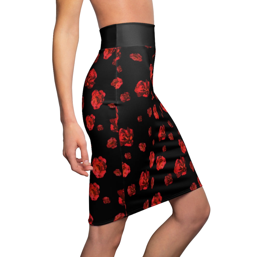 Roses - textured Women's Pencil Skirt - Roses