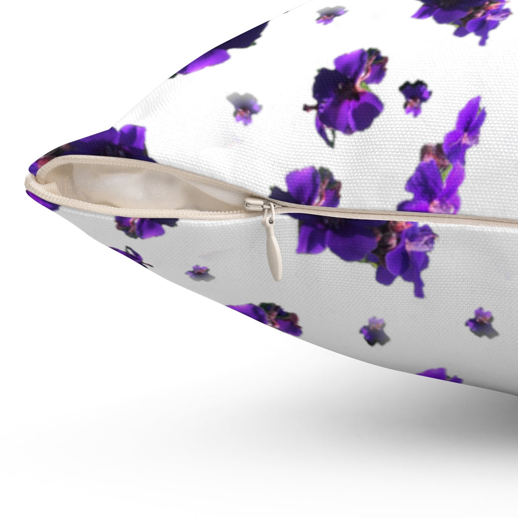 Lilas on the garden spun polyester square pillow