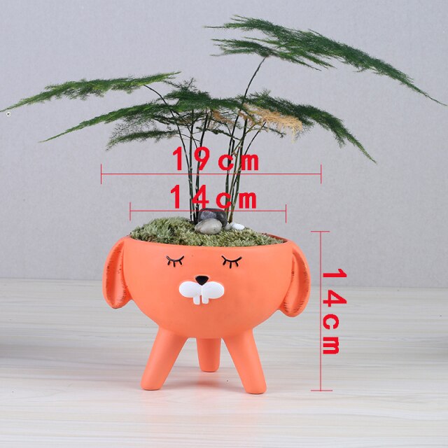 VILEAD Ceramic Cartoon Animal Flowerpot Gardening Creative Succulent Vase Decoration Home Household Desktop Flower Vase