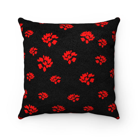 Black Faux Suede Square Pillow