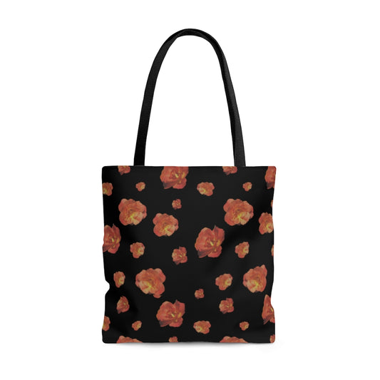 Roses on black Tote Bag