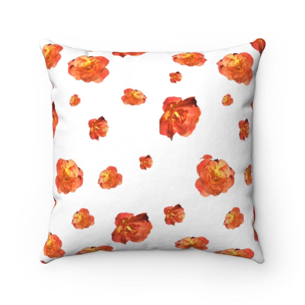 Roses from the garden white square pillow