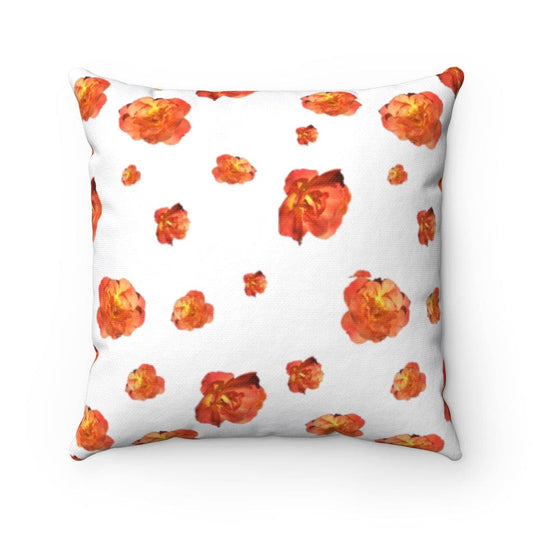 Roses from the garden white square pillow