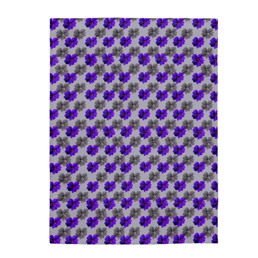 Gray and blues violets Velveteen Plush Blanket