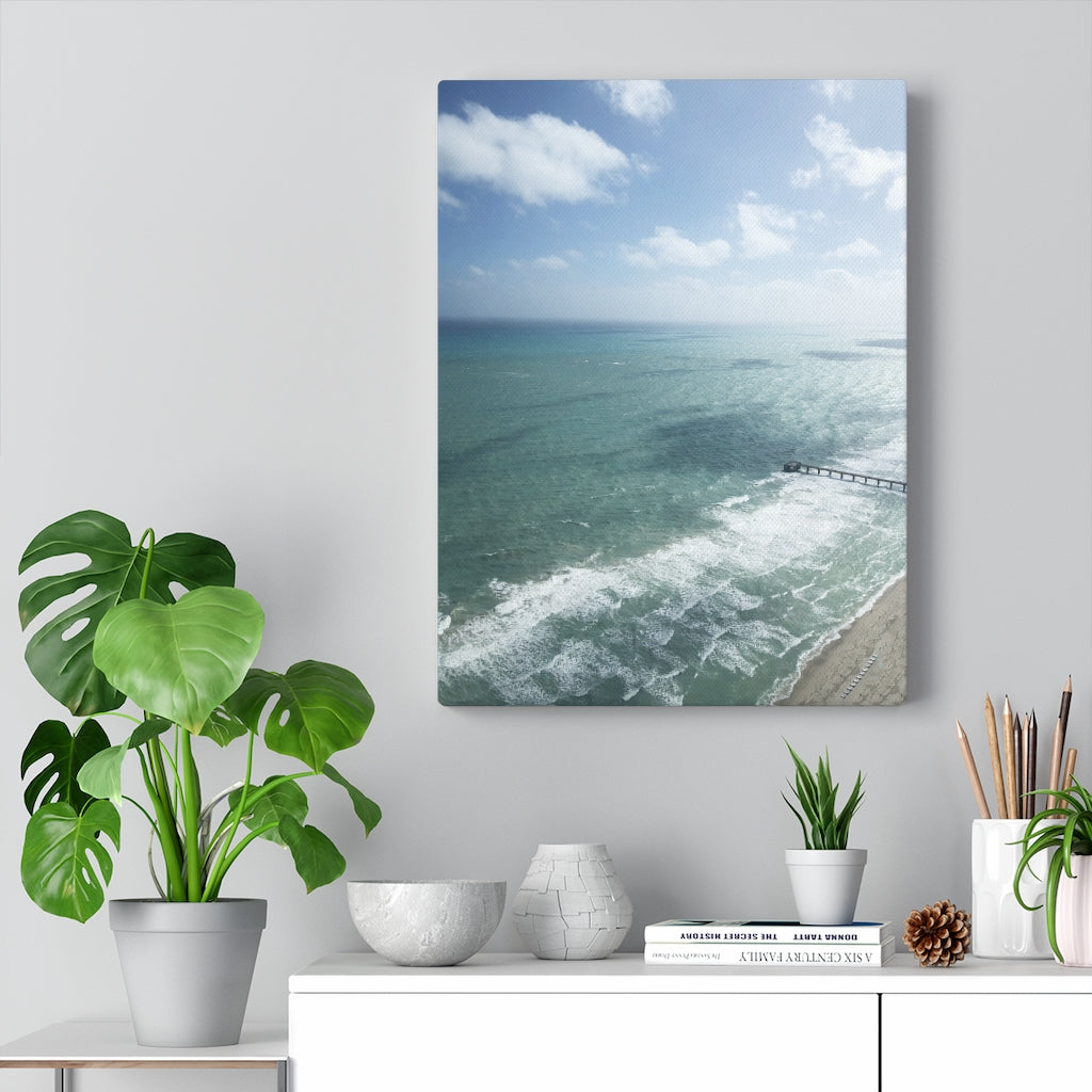 Pier on the beach - Stretched Canvas