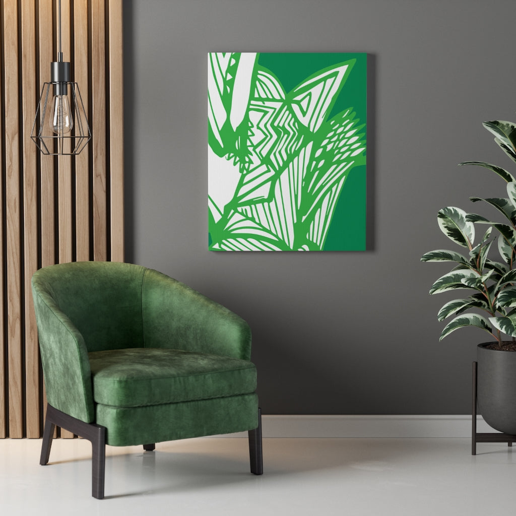 Abstract Line Art - Green Accents