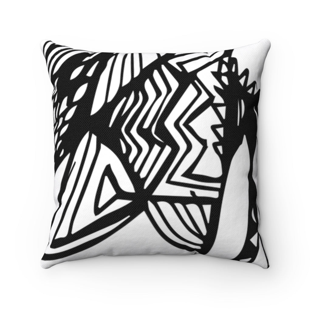 Copy of Abtract Art - Black and White Spun Polyester Square Pillow