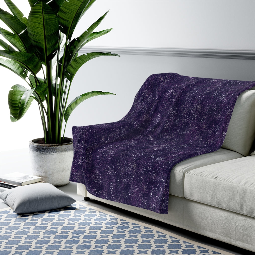 Deep Violet Velveteen Plush Blanket