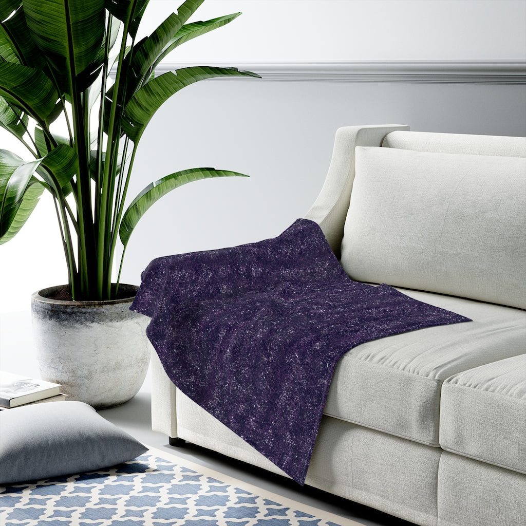 Deep Violet Velveteen Plush Blanket