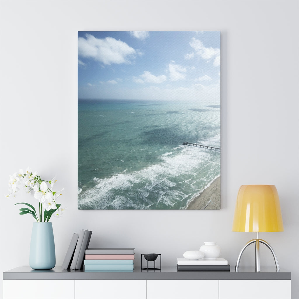 Pier on the beach - Stretched Canvas