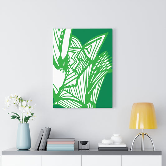 Abstract Line Art - Green Accents