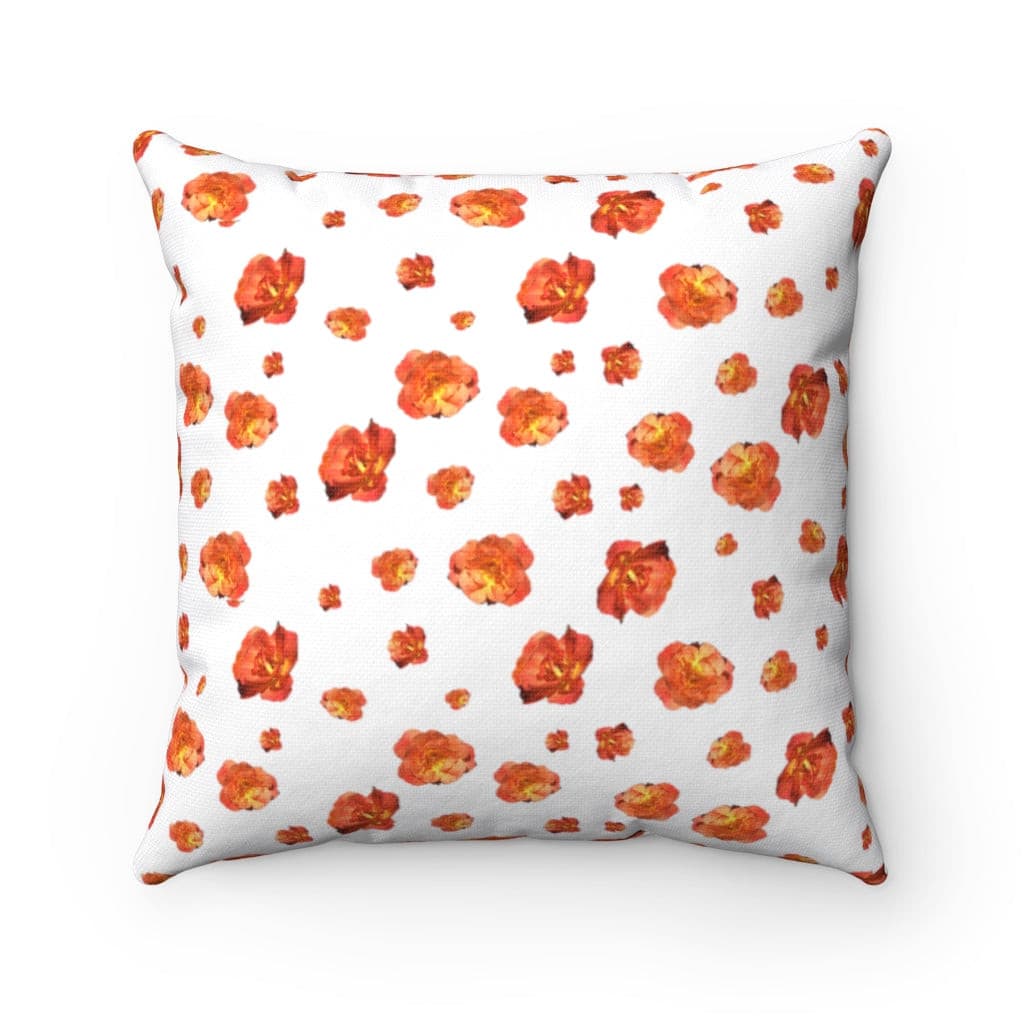 Dancing flowers white Spun Polyester Square Pillow