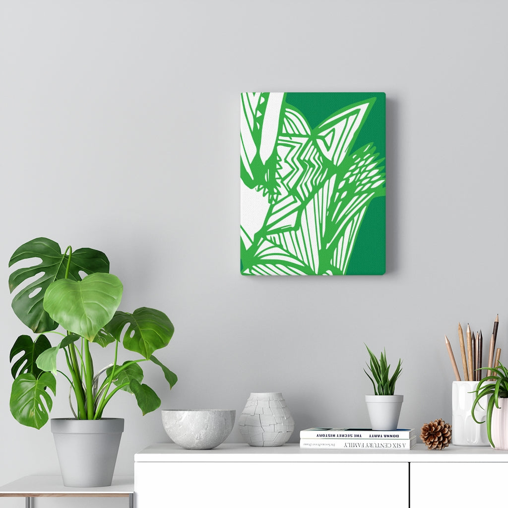 Abstract Line Art - Green Accents