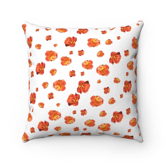 Dancing flowers white Spun Polyester Square Pillow