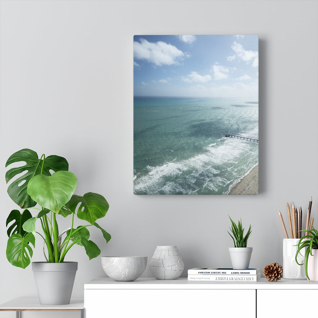 Pier on the beach - Stretched Canvas