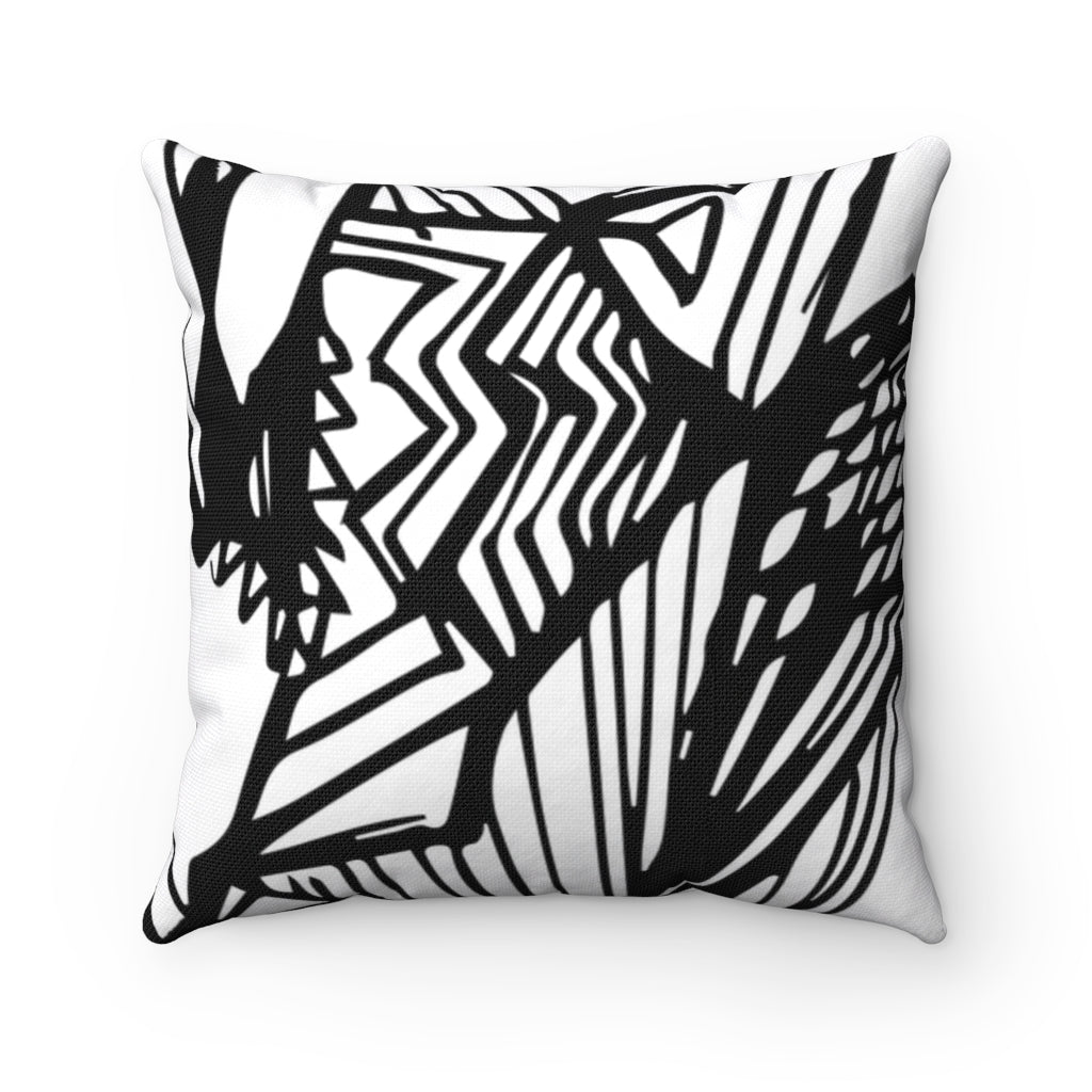 Copy of Abtract Art - Black and White Spun Polyester Square Pillow