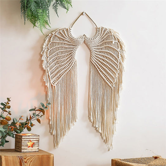Macrame Wall Hanging Boho Tapestry Angels Wing - 12 Day Shipping Time
