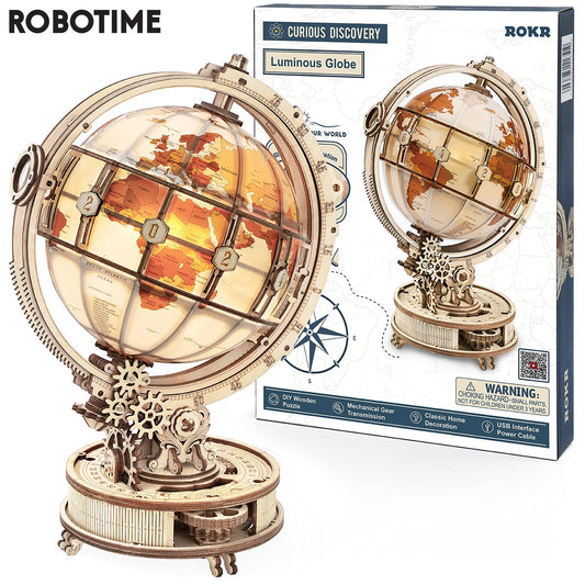 Robotime ROKR Luminous Globe 3D Wooden Puzzle Games