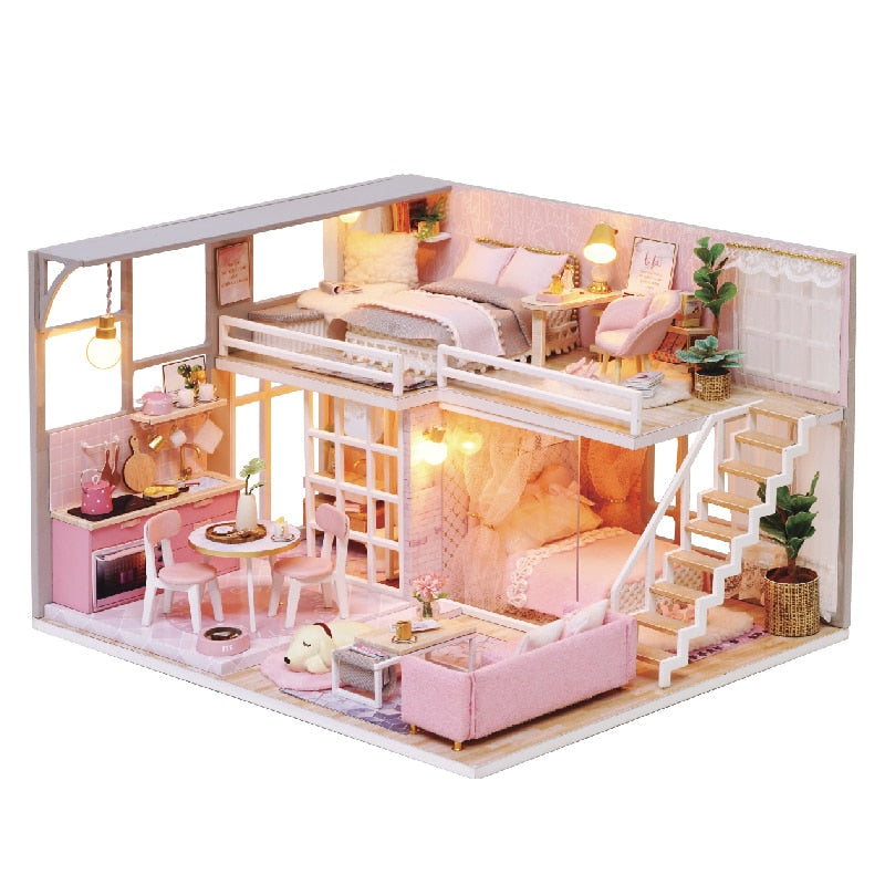 Cutebee DIY DollHouse Kit Wooden Doll Houses