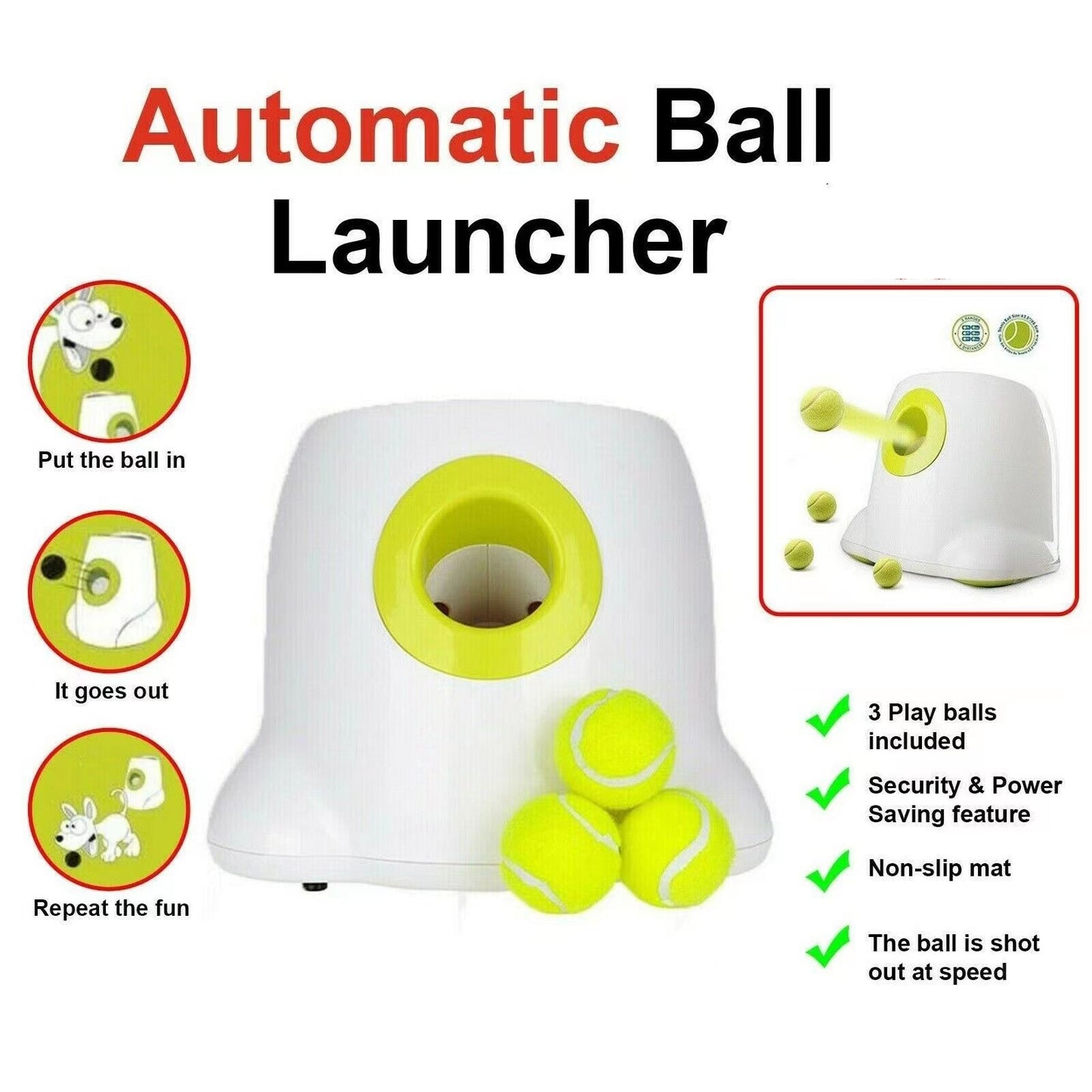 Ball Automatic Tennis Ball Launcher - Pet Toy