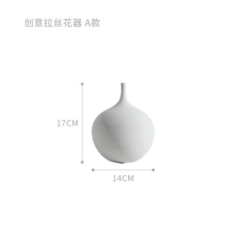 Jingdezhen Modern Minimalist Handmade Art Zen Vase Ceramic Ornaments Living Room Model Home Decoration