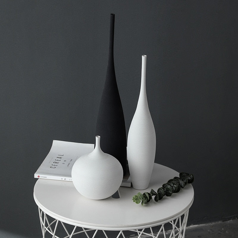 Jingdezhen Modern Minimalist Handmade Art Zen Vase Ceramic Ornaments Living Room Model Home Decoration