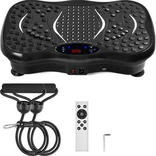 VEVOR Vibration Platform Plate Whole Body Massager Machine With Resistance Bands &amp; Remote Control for Fat Burning, Weight Loss