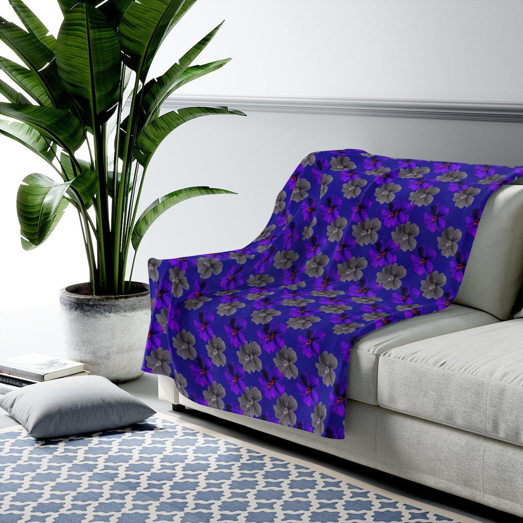 Blue violets Velveteen Plush Blanket