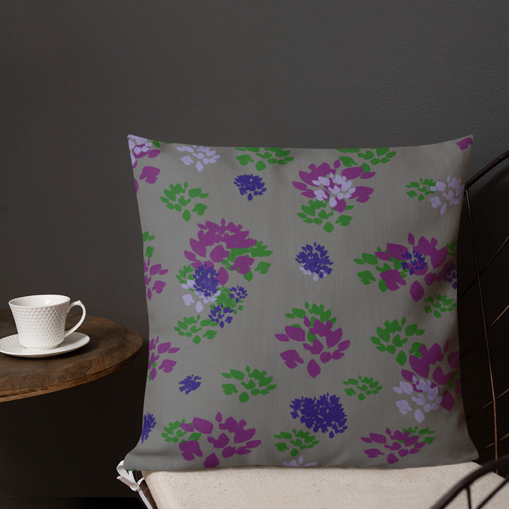 Leaves on gray Premium Pillow