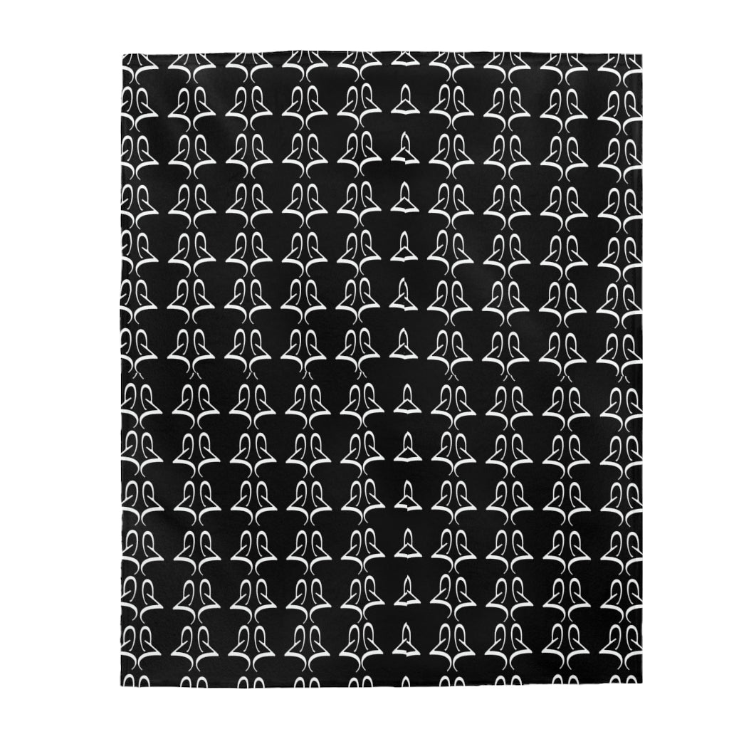 Black and WHite Pattern Velveteen Plush Blanket