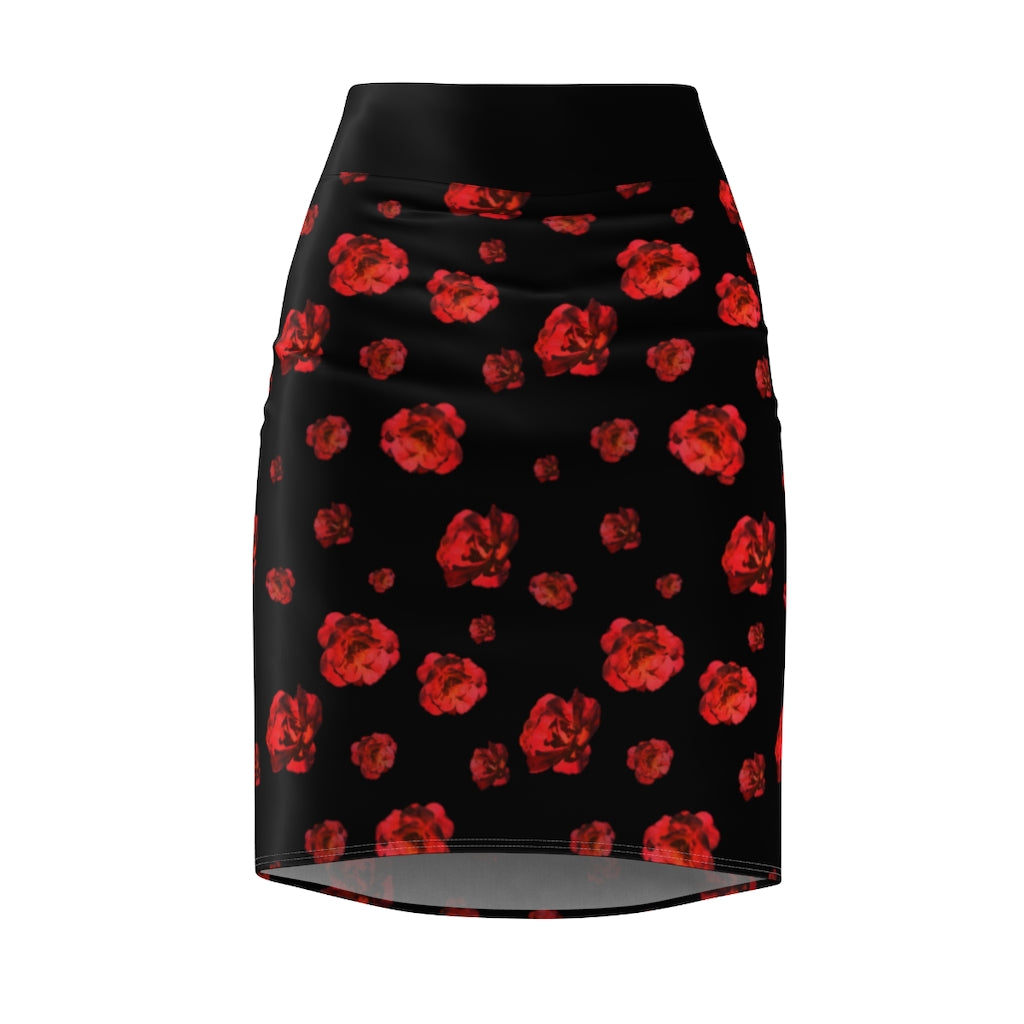 Roses - textured Women's Pencil Skirt - Roses