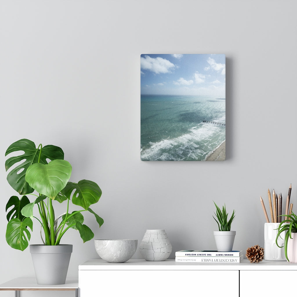 Pier on the beach - Stretched Canvas