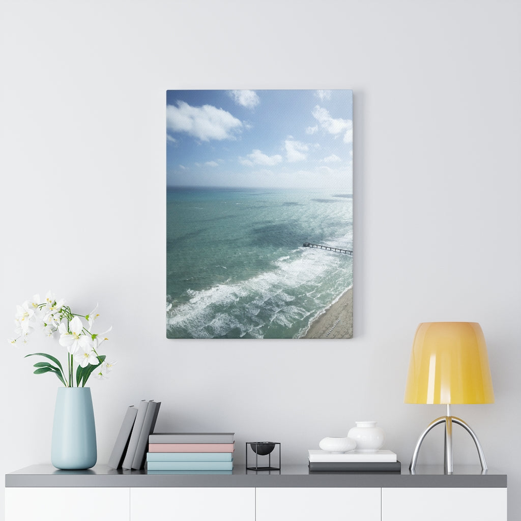 Pier on the beach - Stretched Canvas