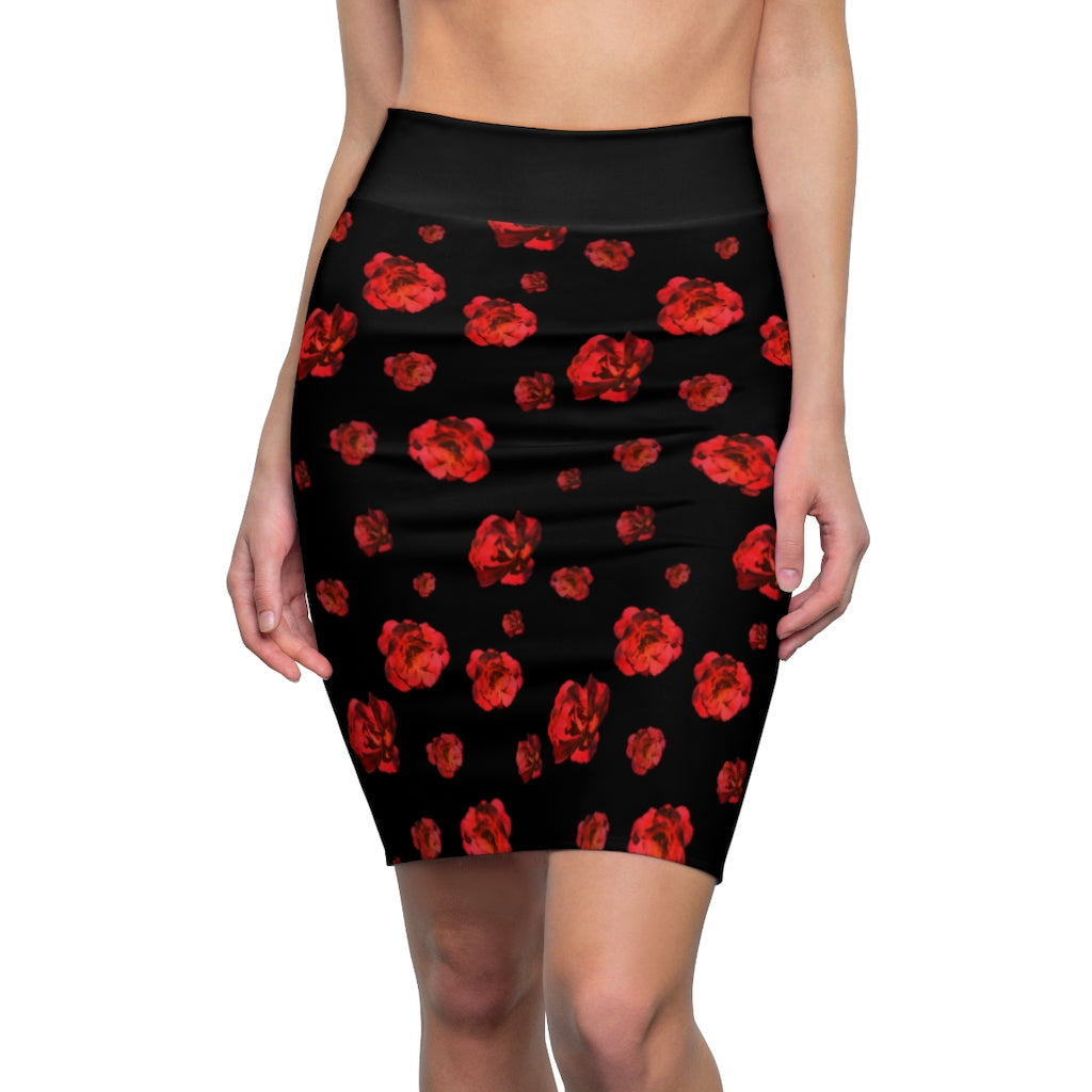 Roses - textured Women's Pencil Skirt - Roses