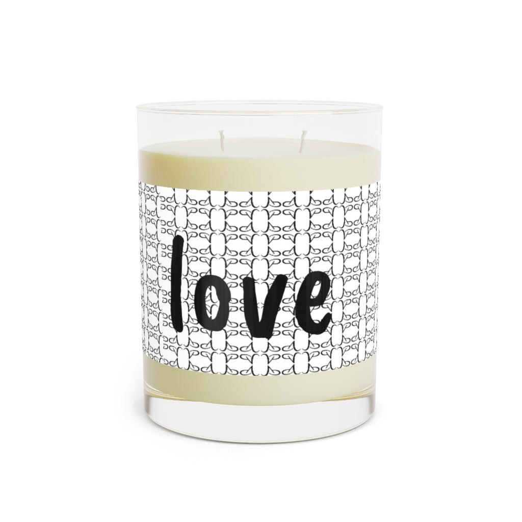 Love - Black and White Design - Aromatherapy  Candle, 11oz