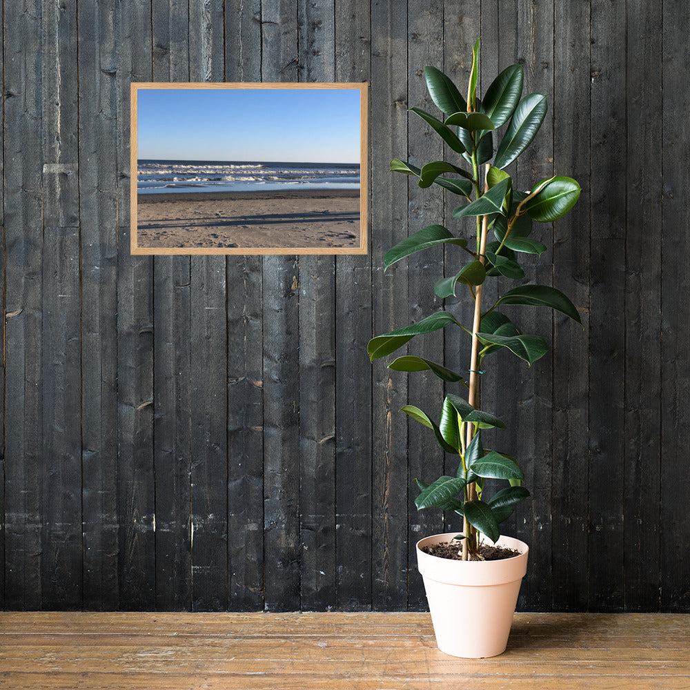 Beach and the wave framed art (oak or white frame)