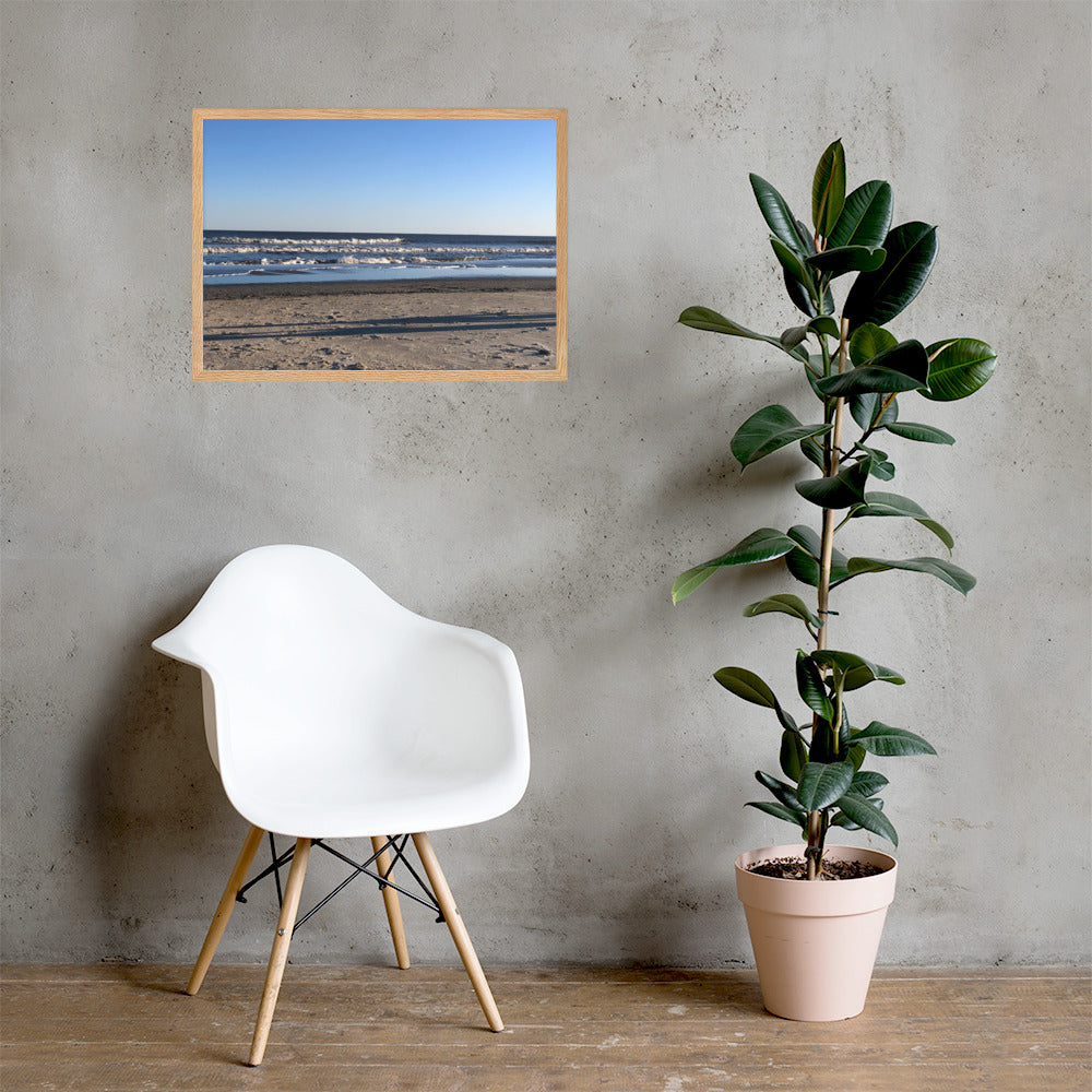 Beach and the wave framed art (oak or white frame)