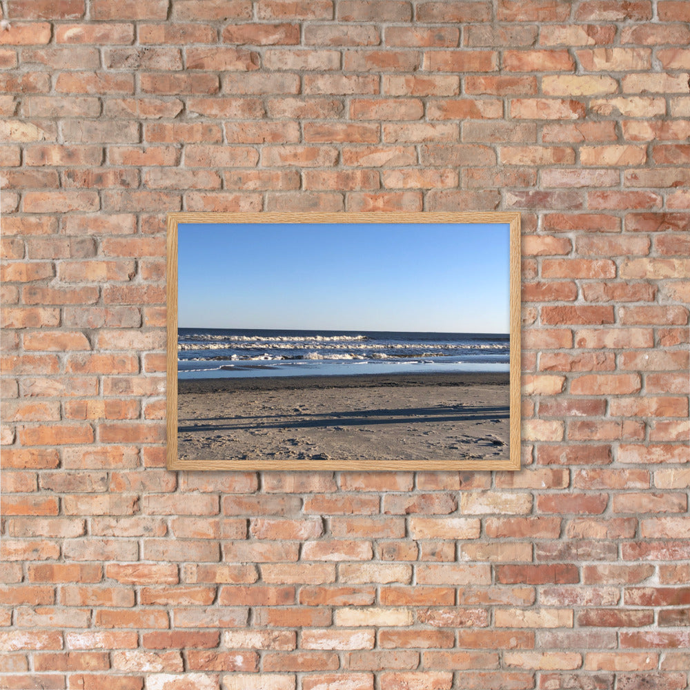 Beach and the wave framed art (oak or white frame)