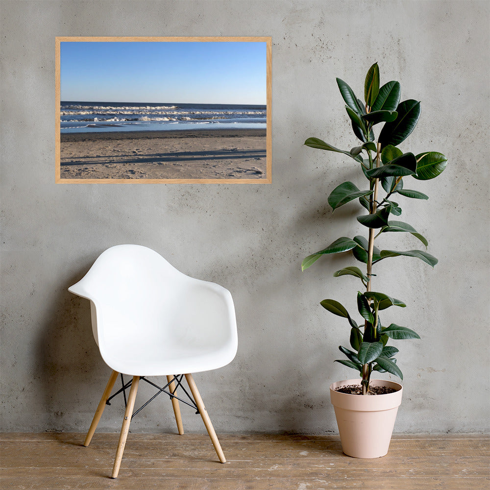 Beach and the wave framed art (oak or white frame)