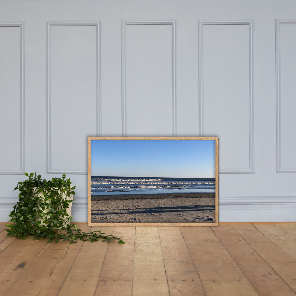 Beach and the wave framed art (oak or white frame)