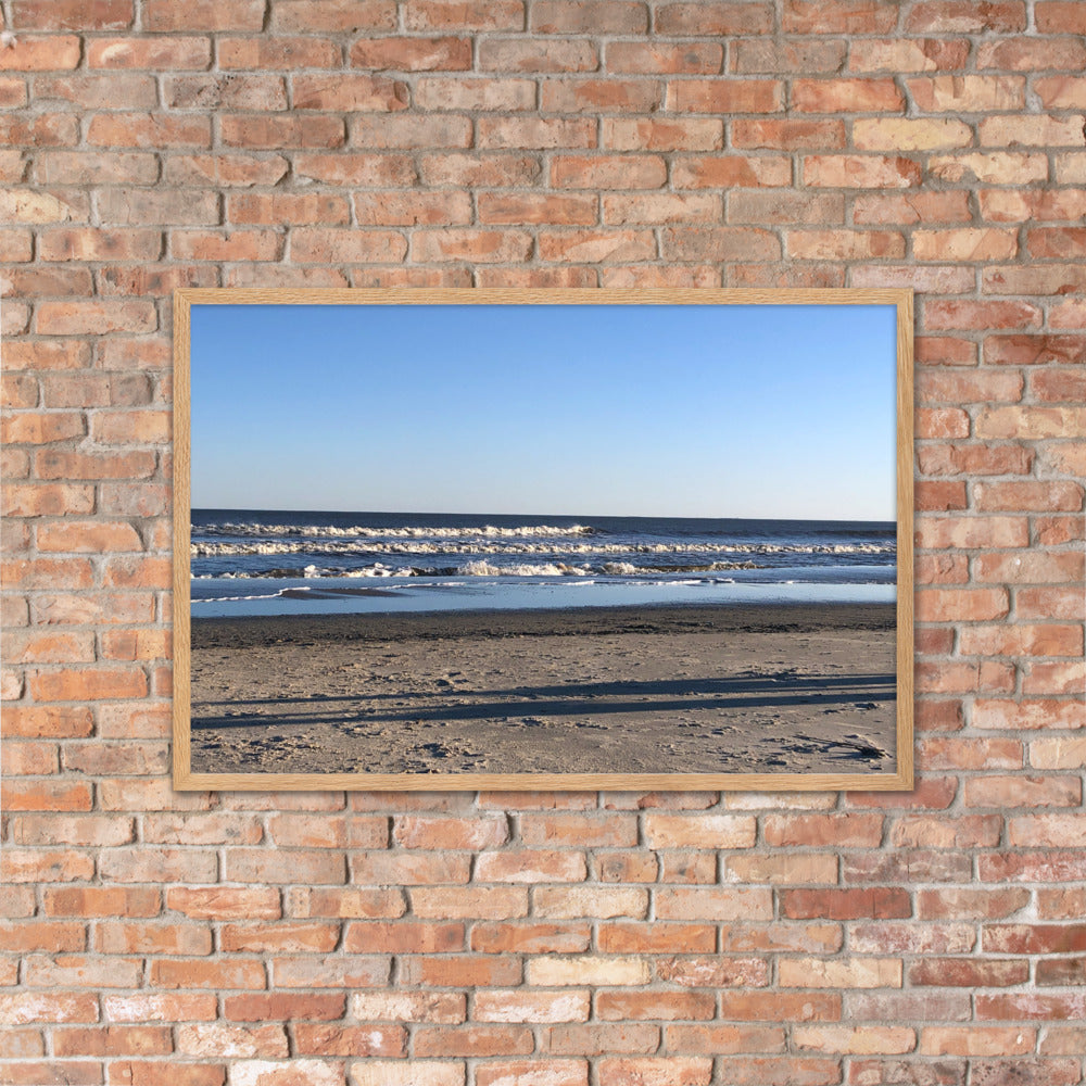 Beach and the wave framed art (oak or white frame)