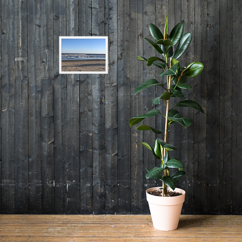 Beach and the wave framed art (oak or white frame)