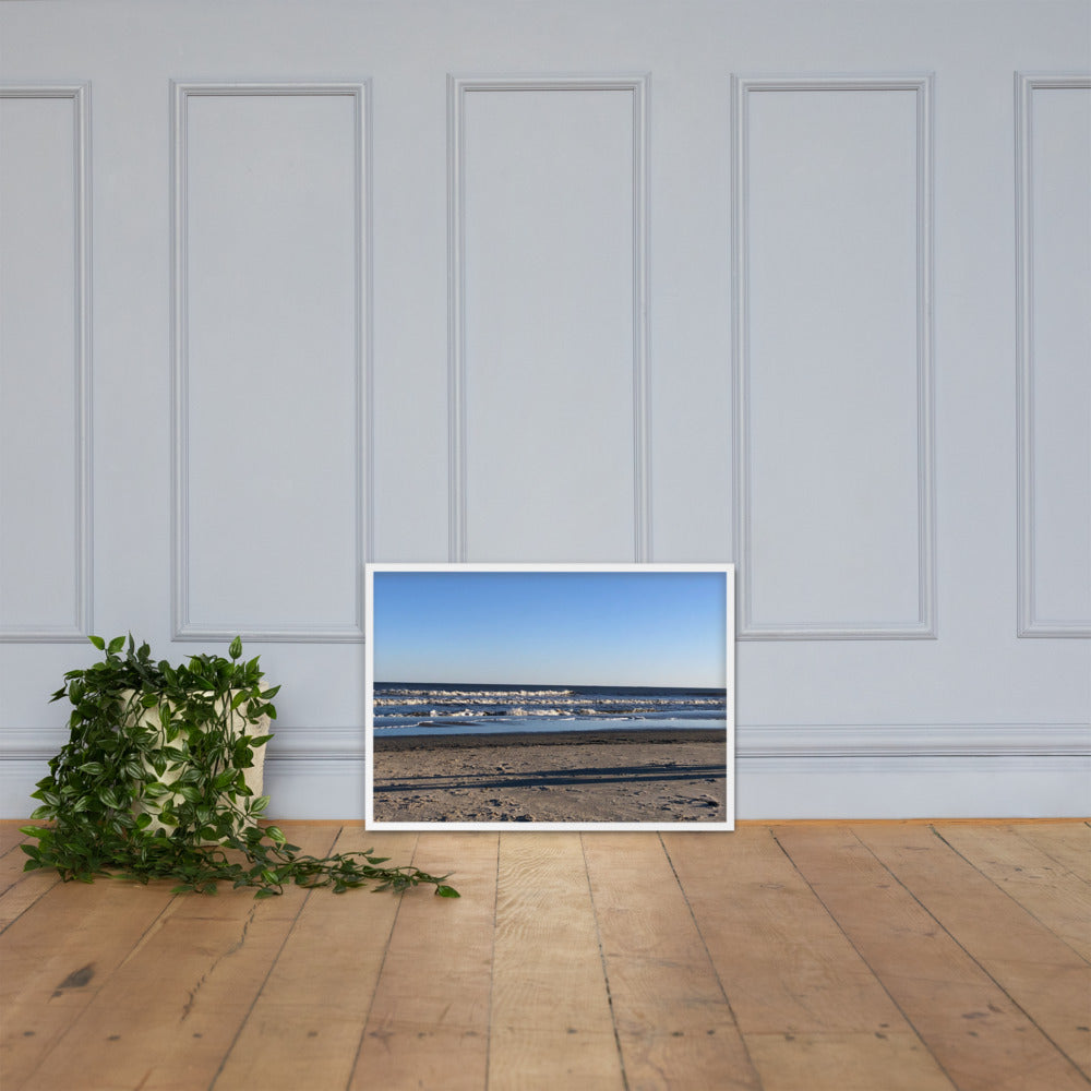 Beach and the wave framed art (oak or white frame)