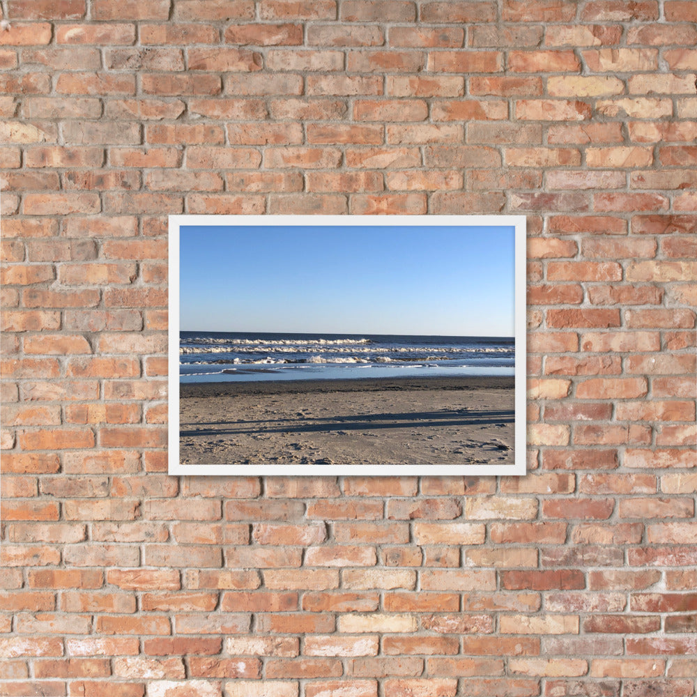 Beach and the wave framed art (oak or white frame)