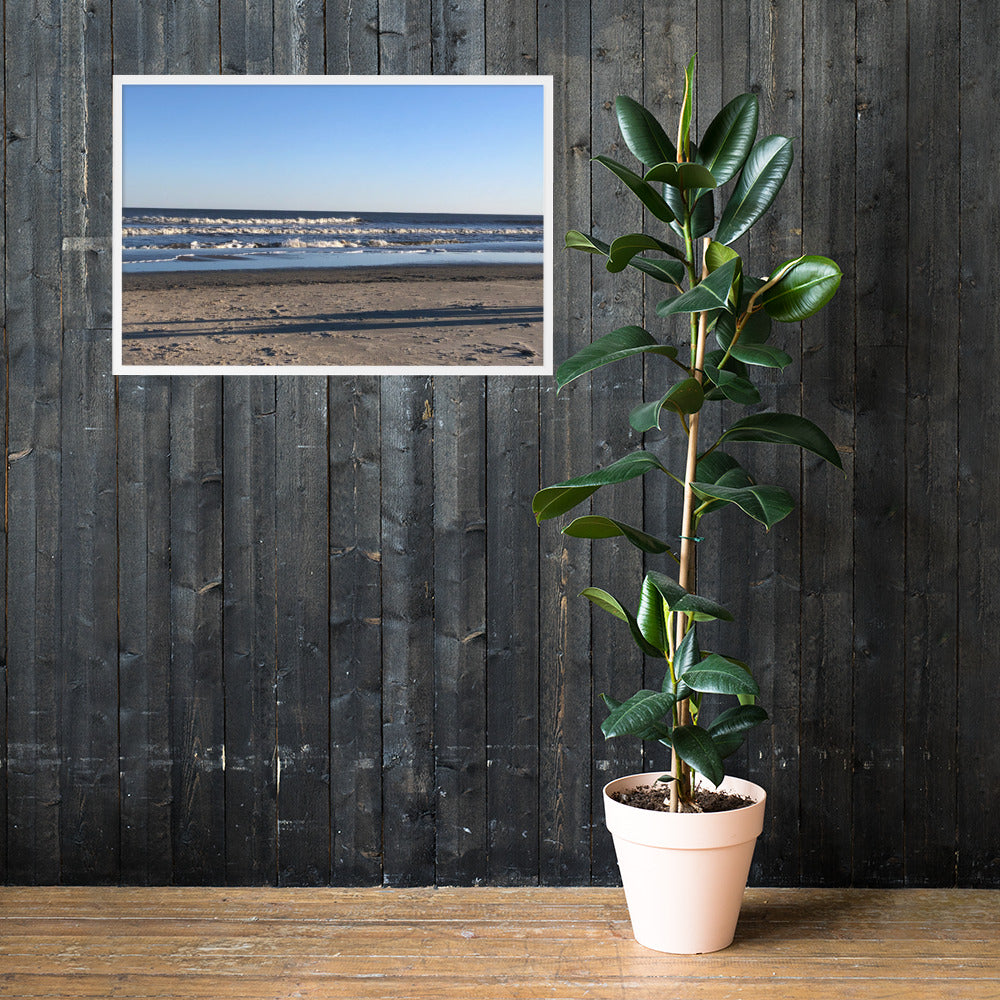 Beach and the wave framed art (oak or white frame)