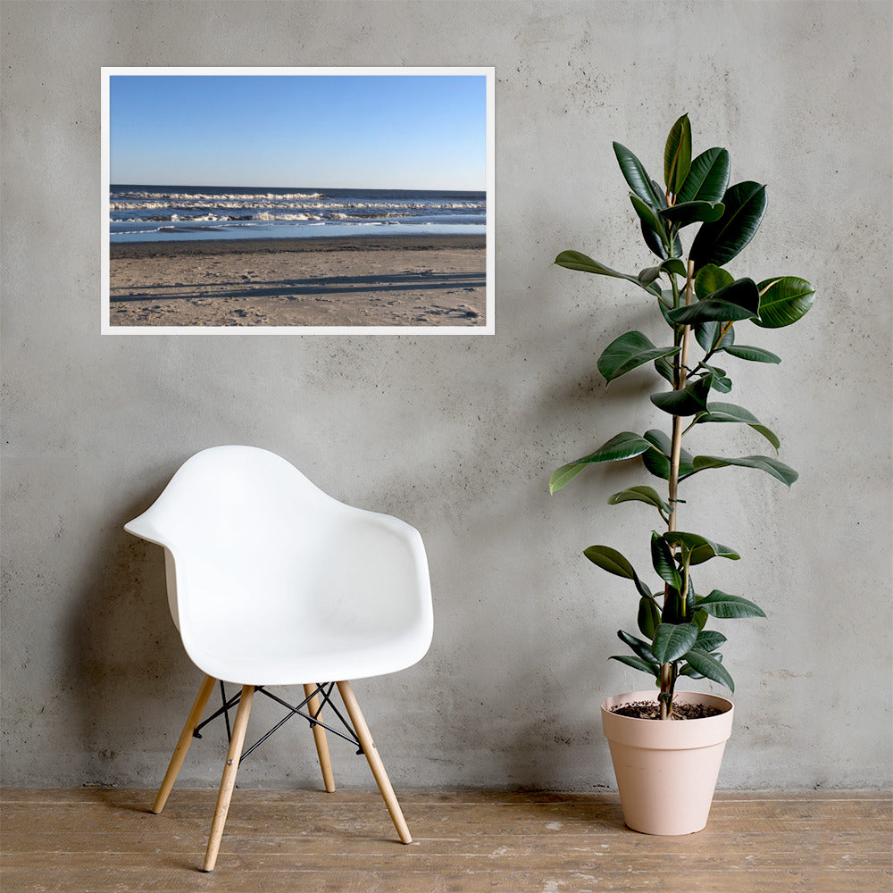 Beach and the wave framed art (oak or white frame)