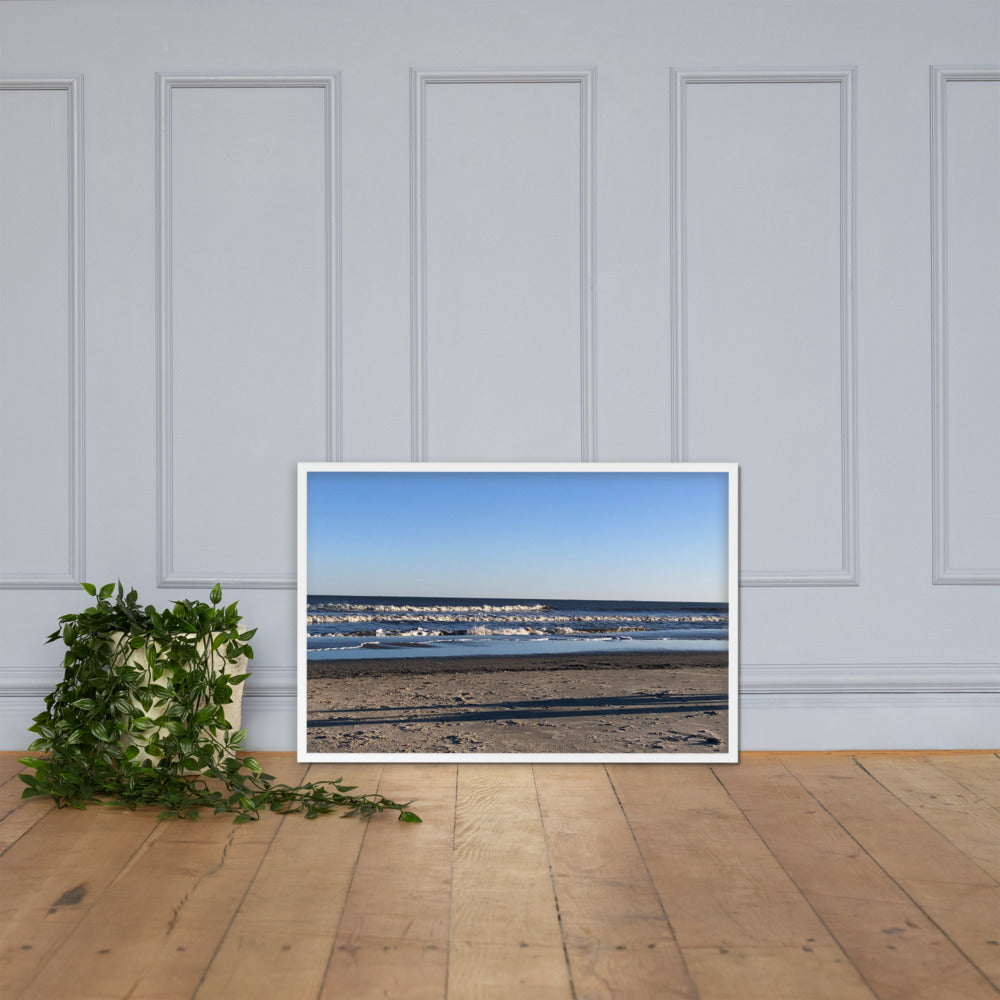 Beach and the wave framed art (oak or white frame)