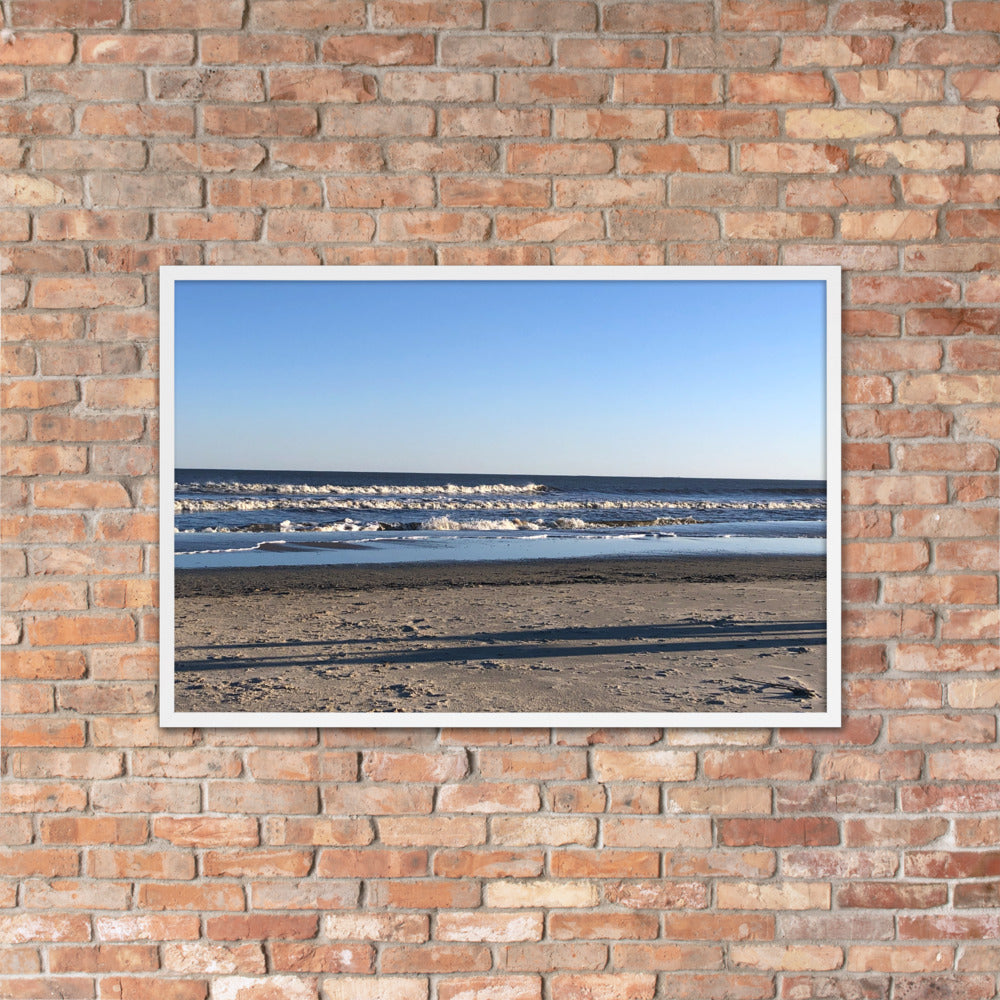 Beach and the wave framed art (oak or white frame)